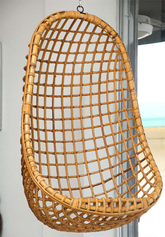 Vintage Bamboo Hanging Chair at 1stDibs hanging bamboo chair, hanging