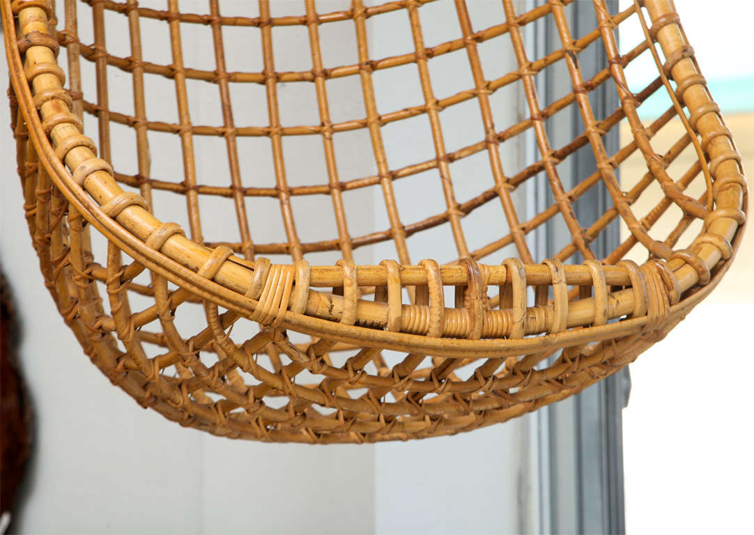 Vintage Bamboo Hanging Chair at 1stDibs hanging bamboo chair, hanging