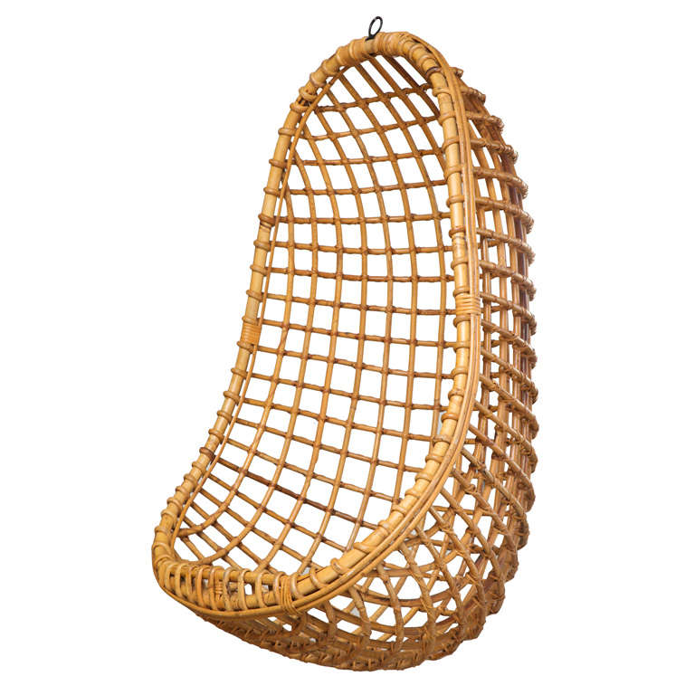 Vintage Bamboo Hanging Chair at 1stDibs hanging bamboo chair, hanging