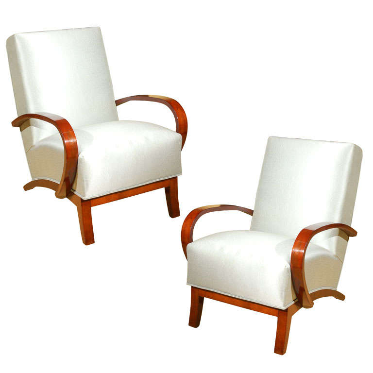 Pair of Art Deco Lounge Chairs at 1stdibs