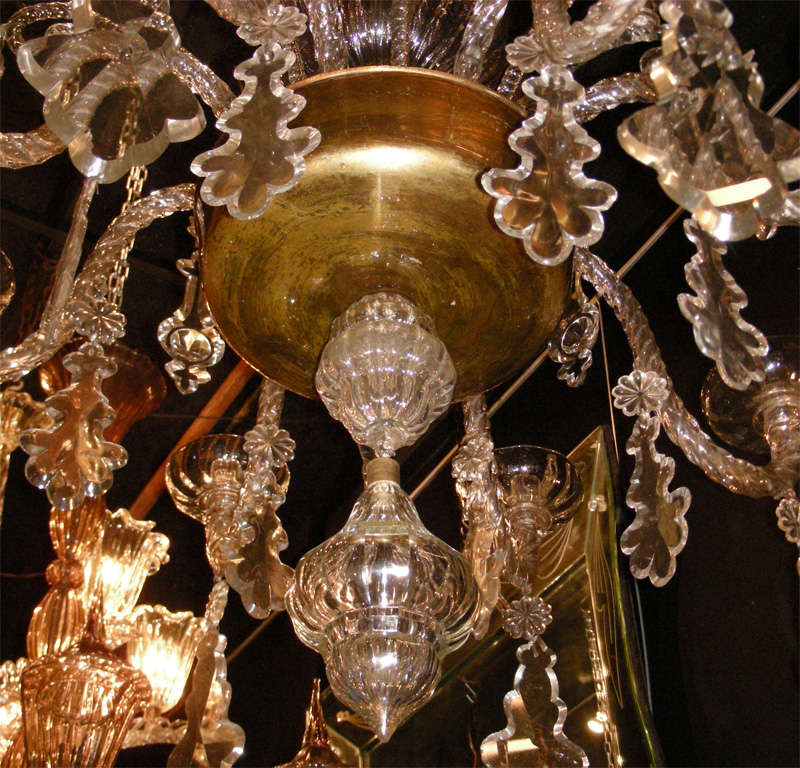 Glass Large 1910-1920 Belgian Chandelier by Val St. Lambert For Sale