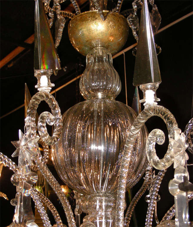Large 1910-1920 Belgian Chandelier by Val St. Lambert For Sale 2