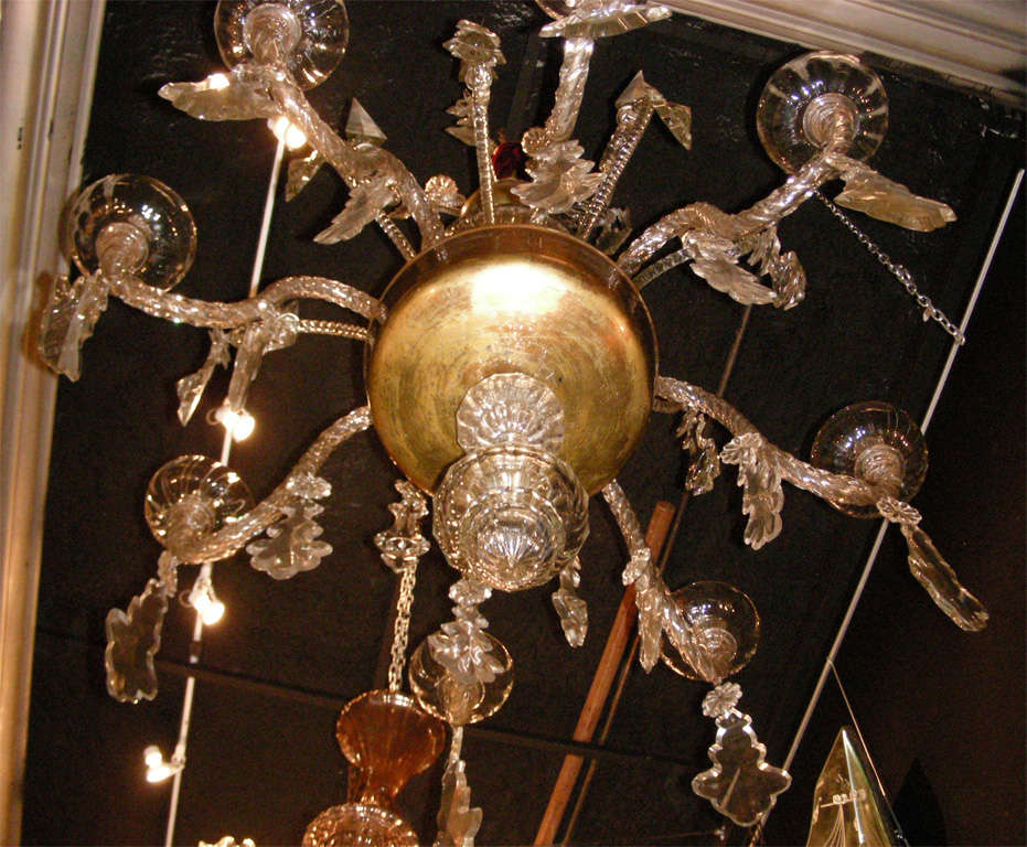 Large 1910-1920 Belgian Chandelier by Val St. Lambert For Sale 4