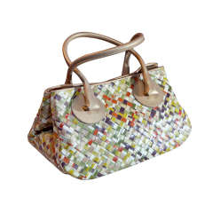 Bottega Veneta Colorblock Woven Leather Handbag* presented by funkyfinders