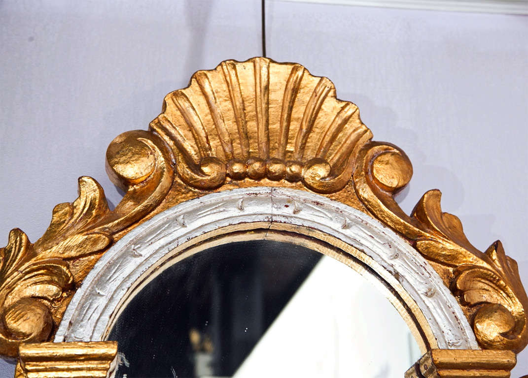 20th Century Gilt Italian Baroque Carved Wood Mirror