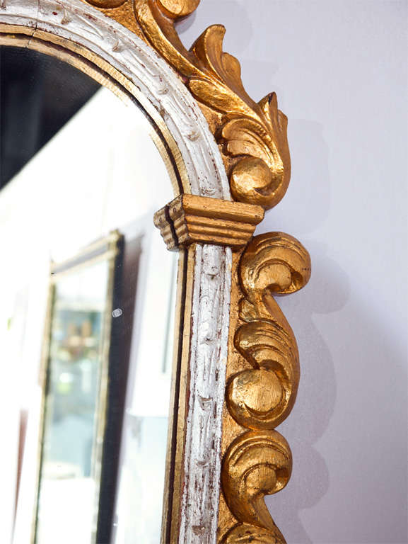 Gilt Italian Baroque Carved Wood Mirror 1