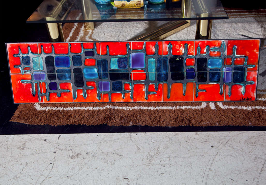 Vintage Decorative Ceramic Wall Panel by Belarti* at 1stdibs