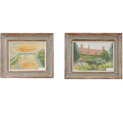 19 th Century Pair of French Watercolors