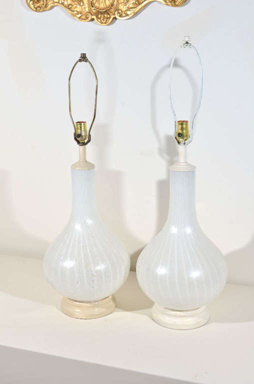 Pair of Blown Glass Lamps, Murano, Italy, 1970.