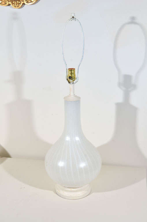 Italian Pair of Blown Glass Lamps