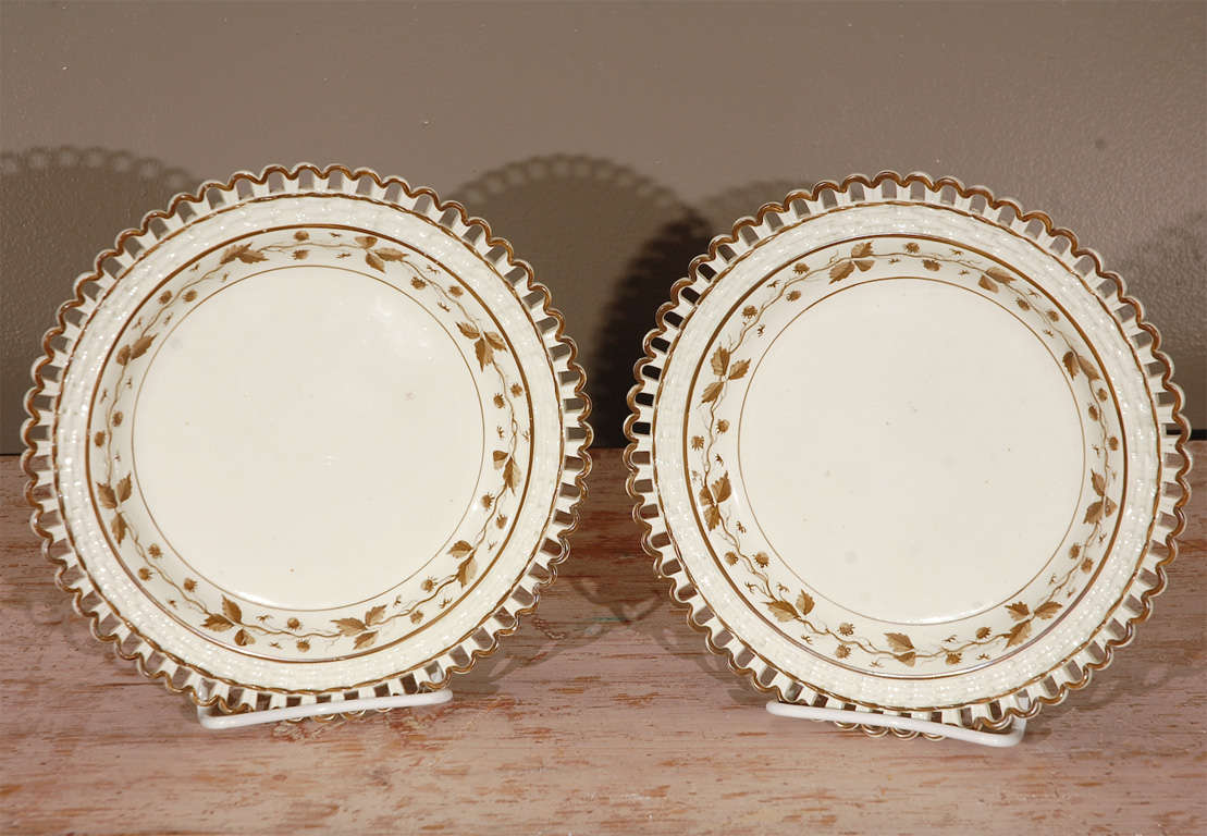 A Pair of Creamware Plates