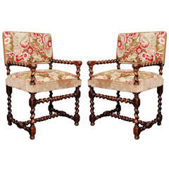 A Pair of English Jacobean-Style Chairs