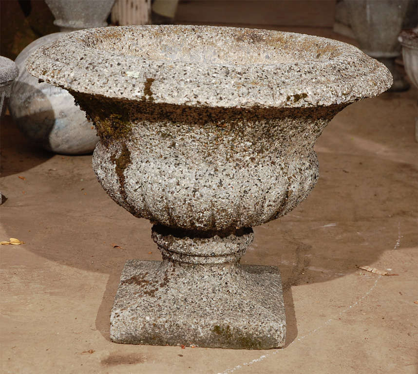 Pair of Round Composition Urns with Mossy Surfaces