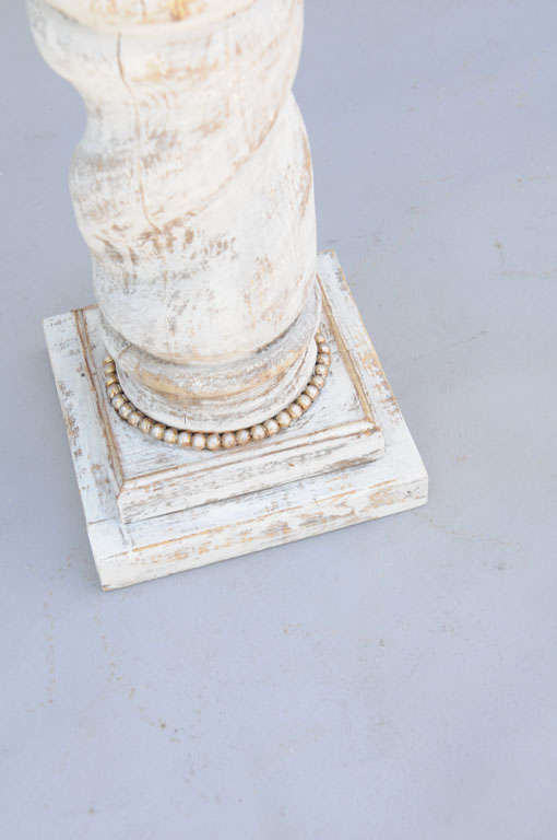 Pair of Spiral Column Wooden Floor Lamps 1