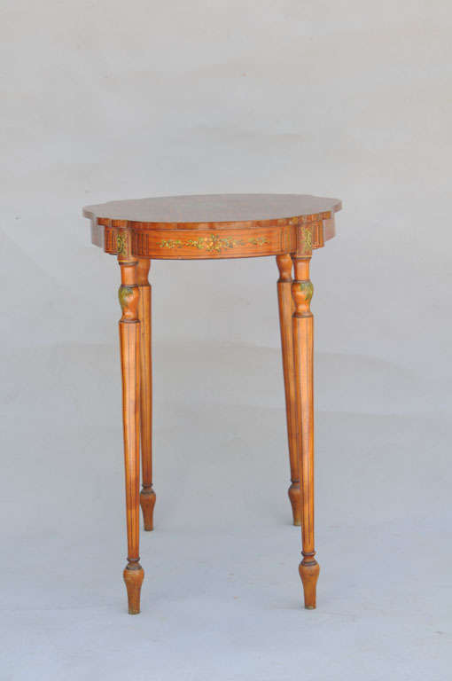 20th Century Exquisite Hand Painted Satinwood Table