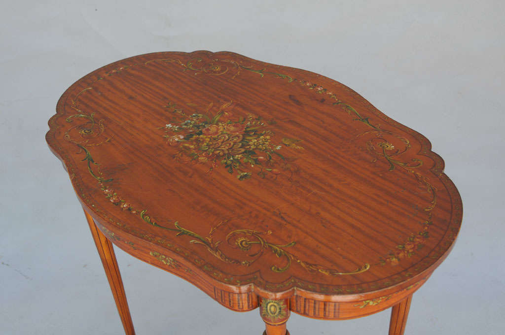 Exquisite Hand Painted Satinwood Table 2