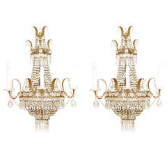Pair of Empire Style Beaded Sconces