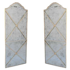 Vintage Pair of Large Silvergilt Iron Mirrors