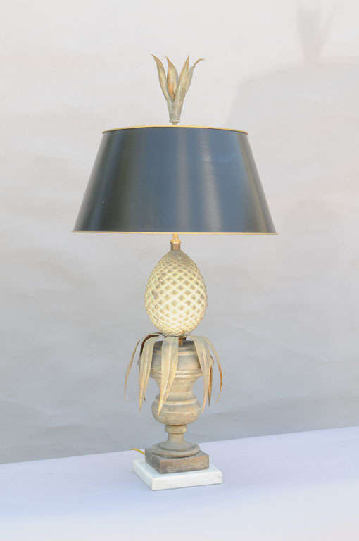 Pair of Zinc Pineapple Lamps