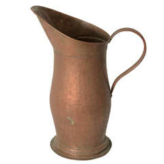 Used Red Hammered Copper Pitcher from France(umbrella stand)