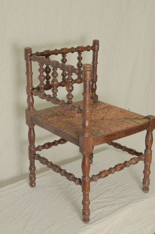 XIXe siècle Chaise « Coin de feu », chaise d'angle en vente