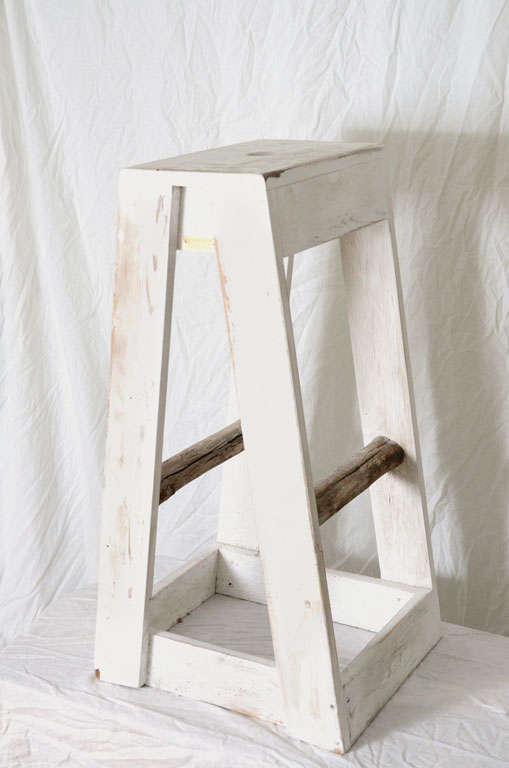 White Country Stool/ Plant Stand or Shelf