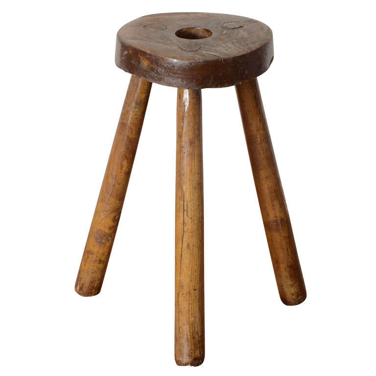 French Rustic Milking Stool For Sale at 1stDibs