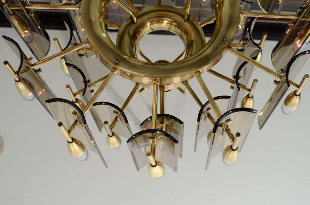 Stunning Chandelier in the Style of Fontana Arte In Excellent Condition In Newburgh, NY