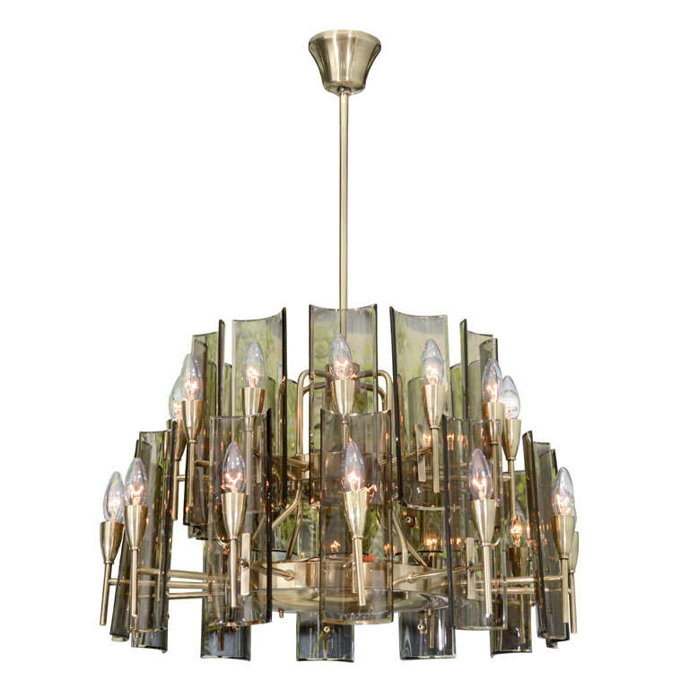 Stunning Chandelier in the Style of Fontana Arte