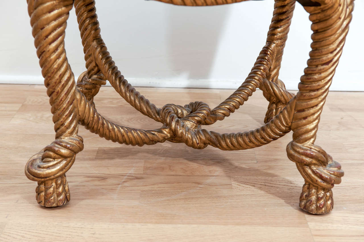 Italian Classic Gilt Rope Stool-Ottoman