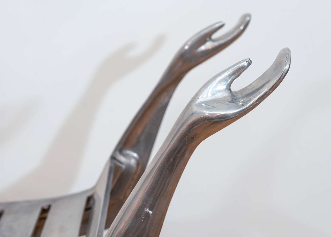 Late 20th Century Sculptural Metal Bench after Pedro Freiedberg