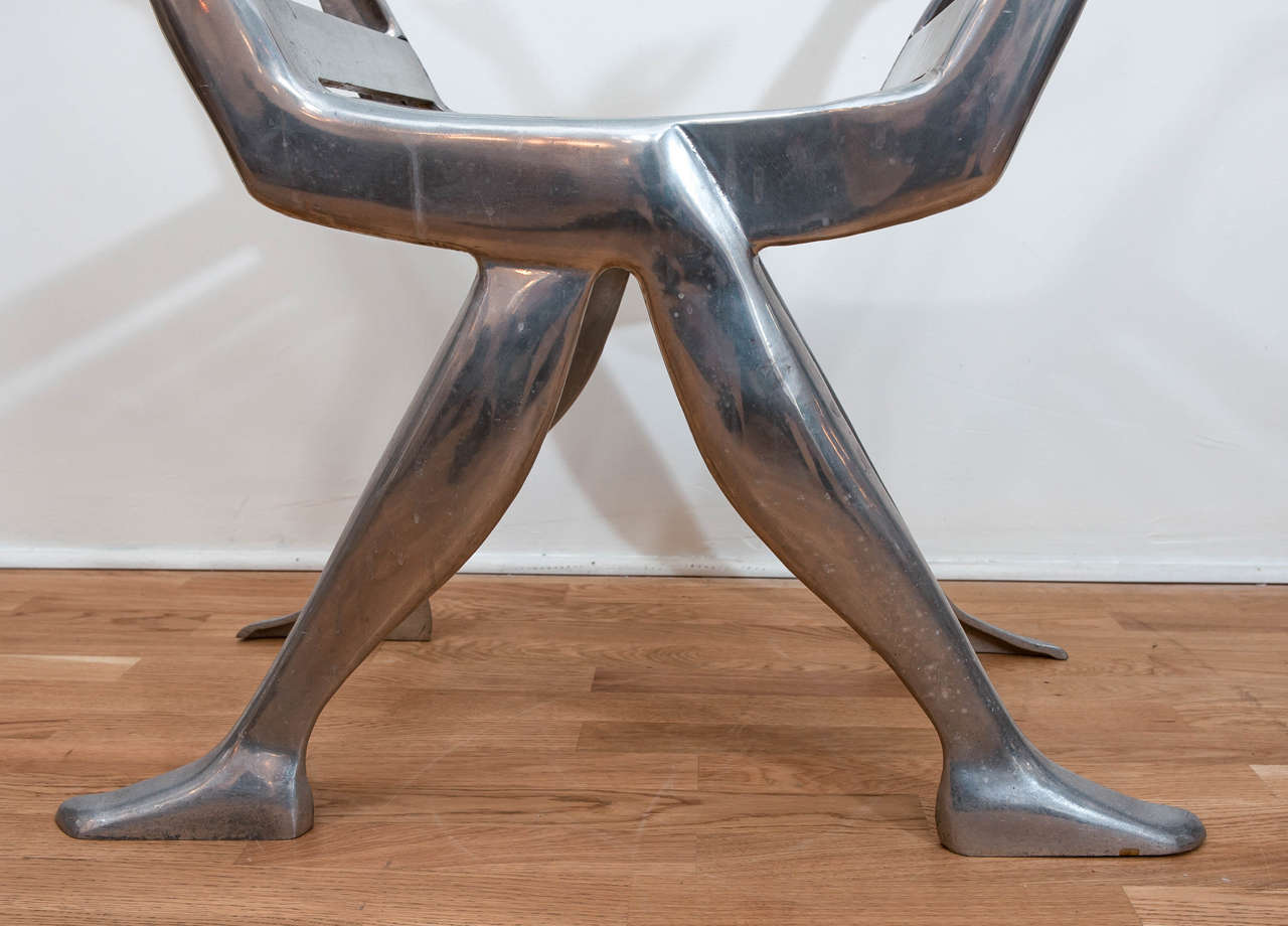 Aluminum Sculptural Metal Bench after Pedro Freiedberg
