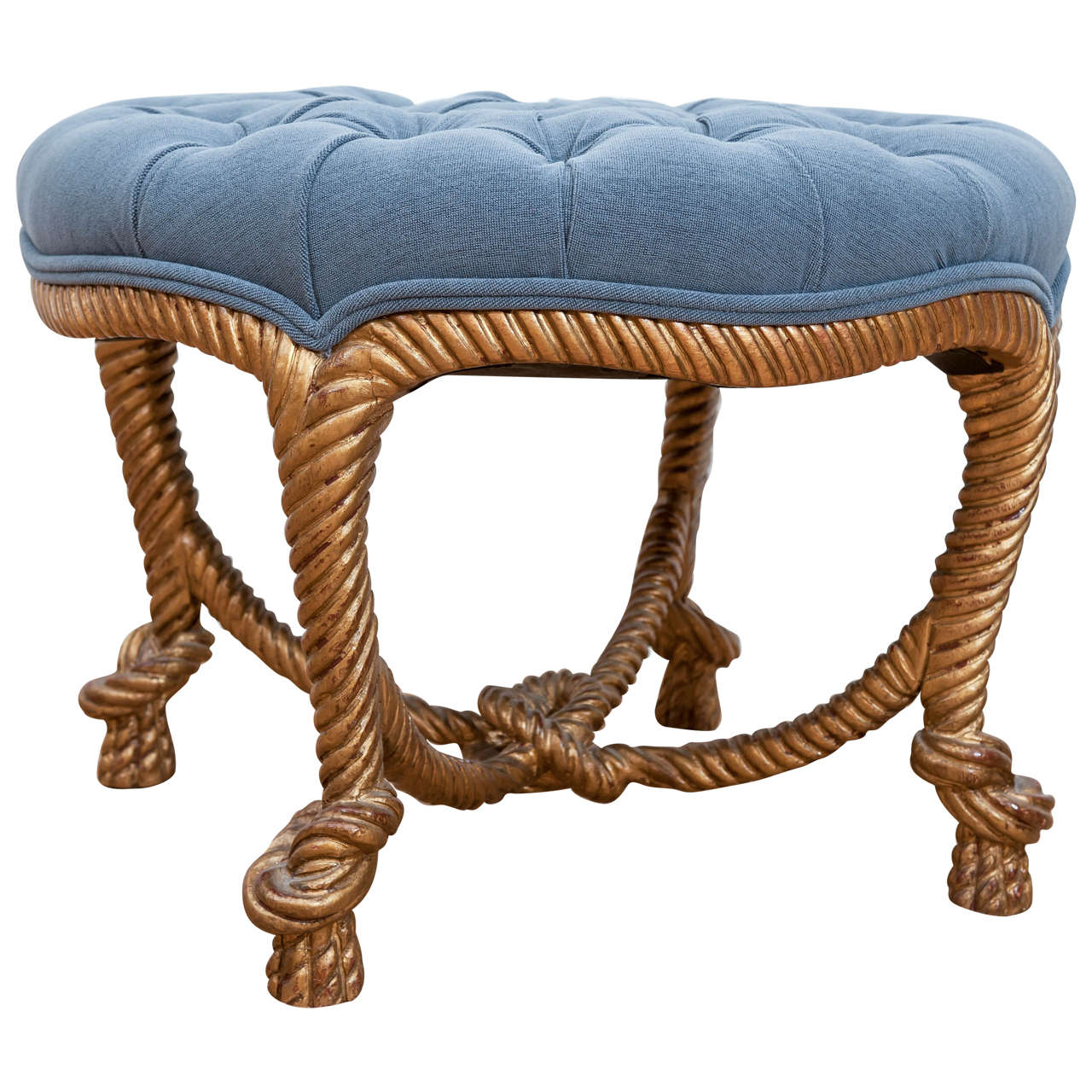 Classic Gilt Rope StoolOttoman at 1stDibs