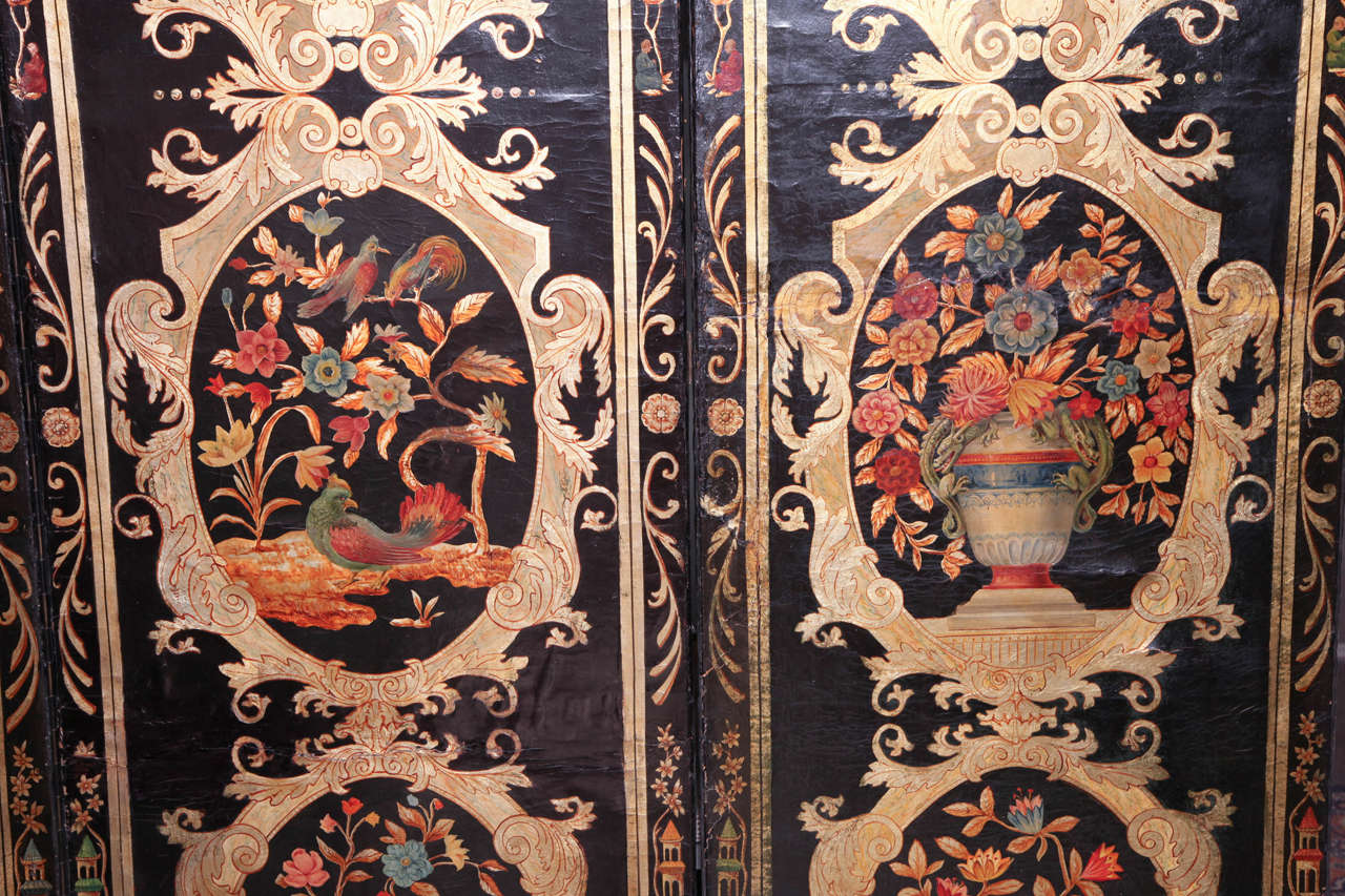 19th Century Continental Painted Screen