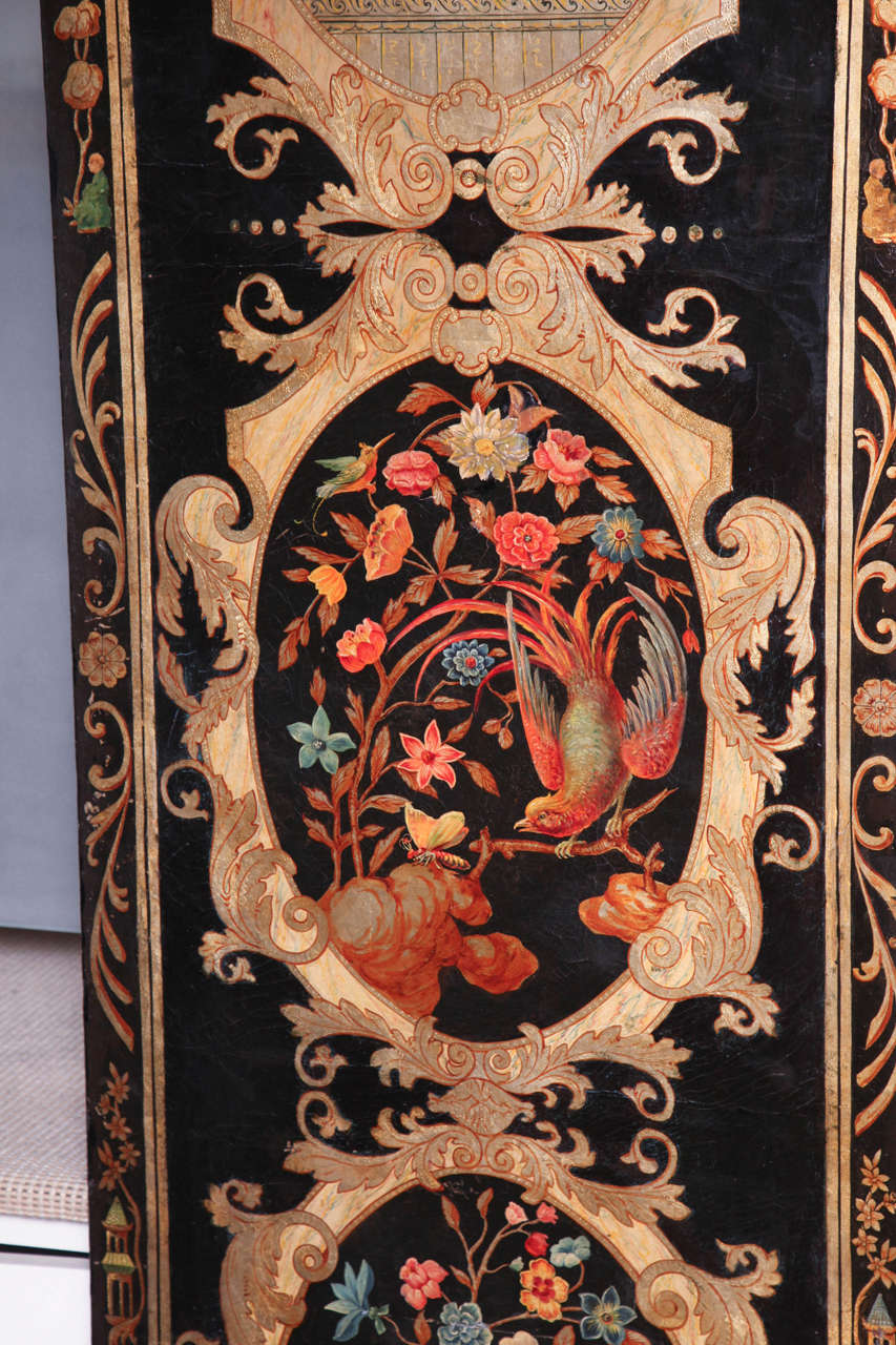 Continental Painted Screen For Sale at 1stdibs
