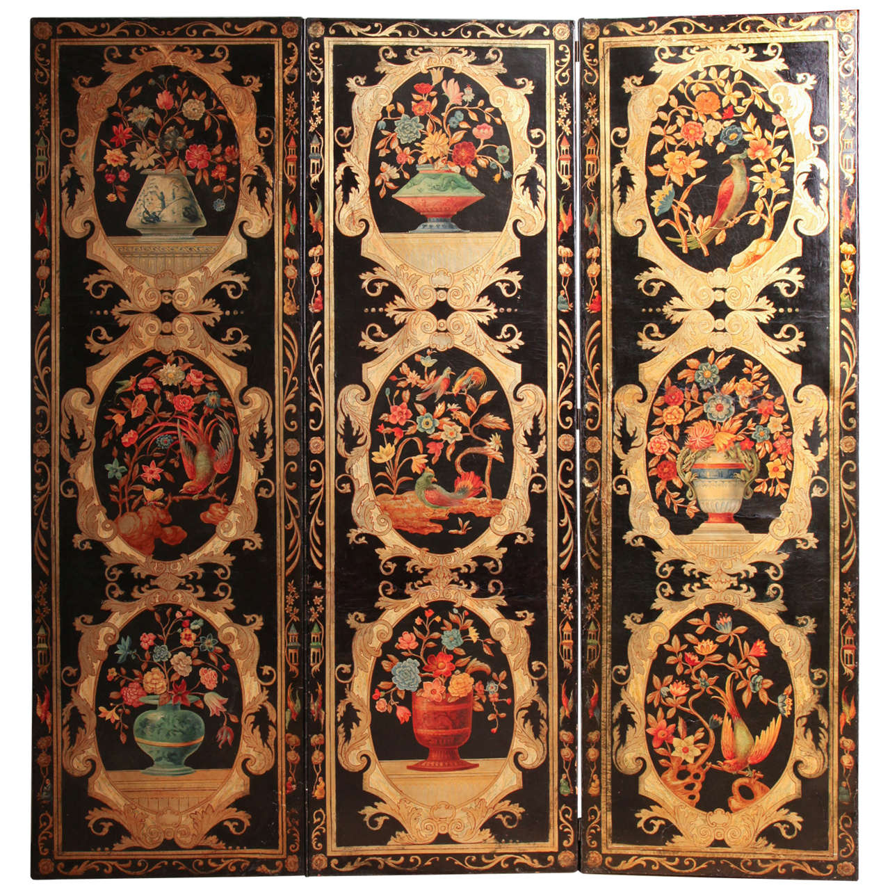 Gold Pebble Screen Gold Leaf Painted For Sale at 1stDibs