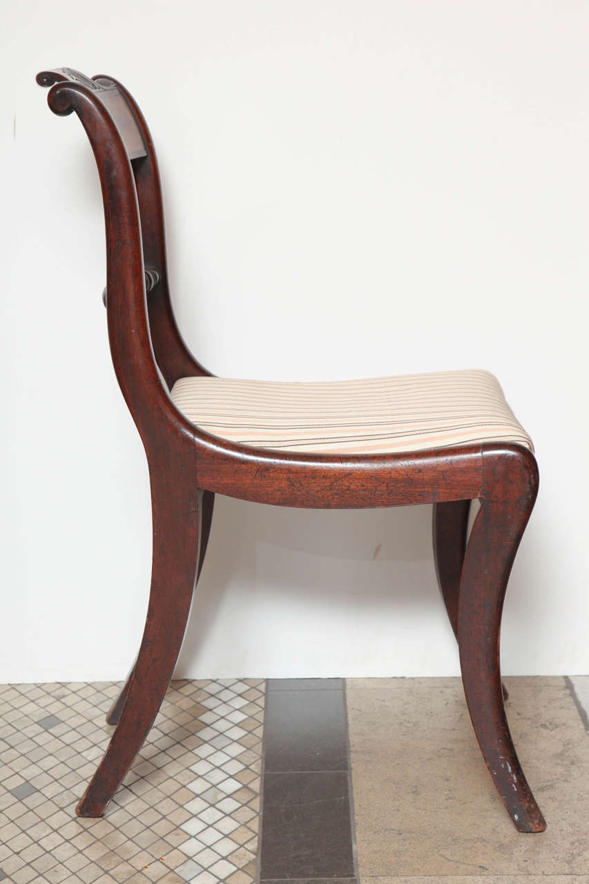 Set of Eight Regency Dining Chairs with Rope Twist Back at 1stDibs