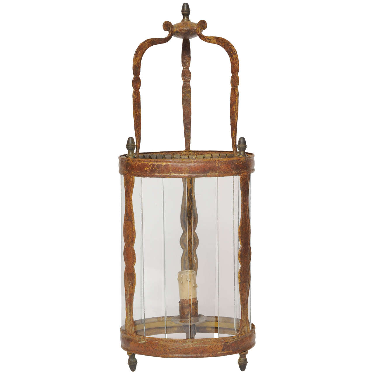 19th Century Lacquered Iron Italian Wall Lantern For Sale
