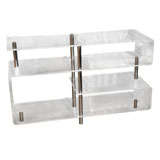 Lucite bookcase/ etagere and chrome shelves