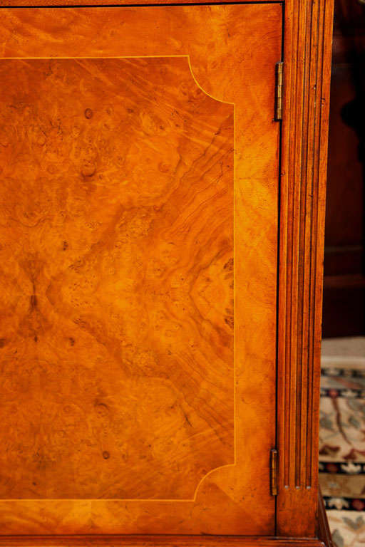 Shallow  Myrtle  Wood  Hall  Cabinet In Excellent Condition For Sale In Bedford, NY