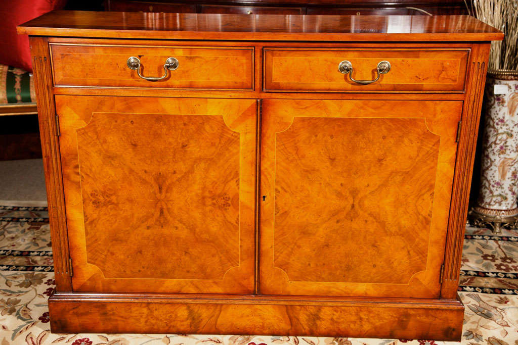 Shallow  Myrtle  Wood  Hall  Cabinet For Sale 3