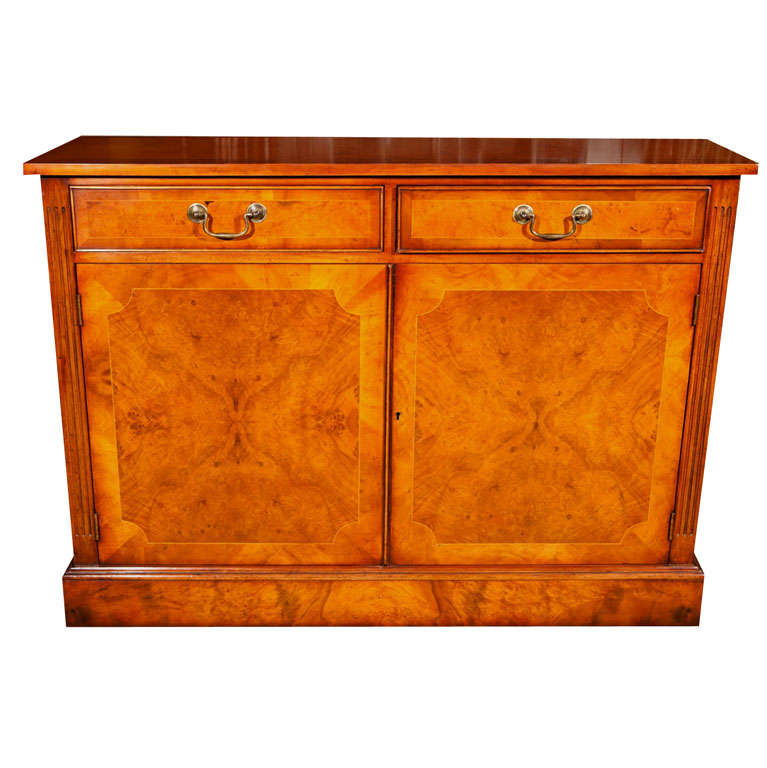 Shallow  Myrtle  Wood  Hall  Cabinet For Sale