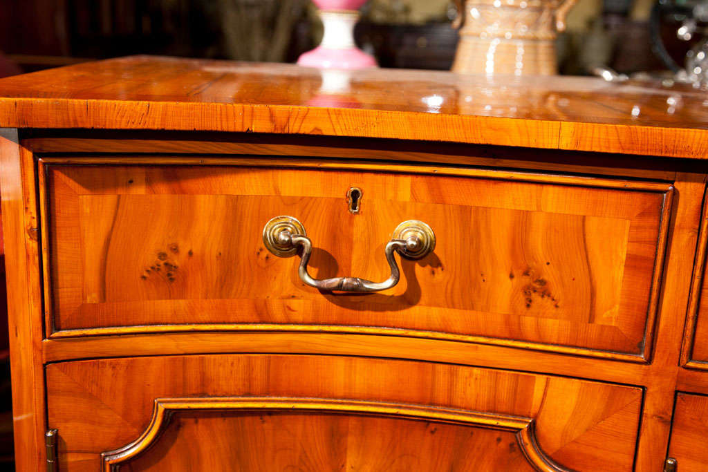 Yew  Wood  Serpentine  Buffet In Excellent Condition For Sale In Bedford, NY