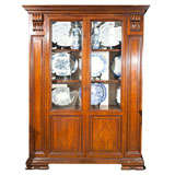 Large  Italian  Walnut   Vitrine