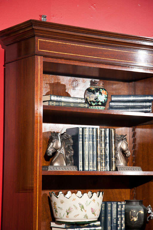 20th Century Mahogany  Wood  Bookcase  In  Two  Sections For Sale