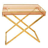 Lucite 
Brass "X" Stand Server