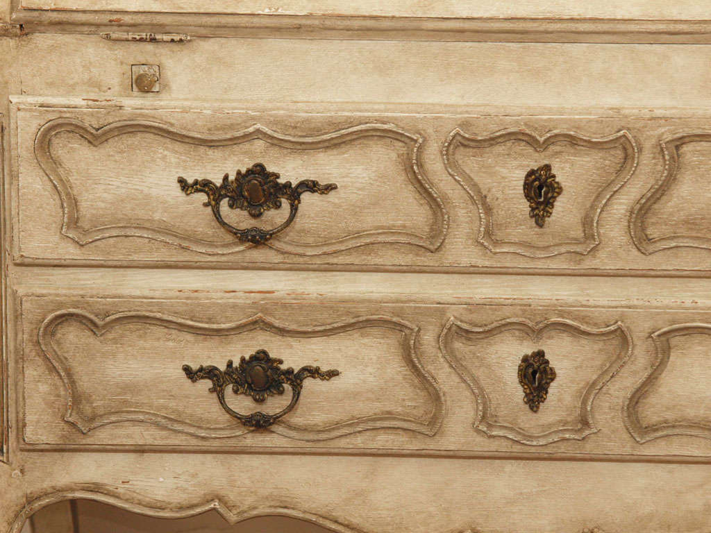 Louis XV Painted Drop Leaf Secretary Desk 4
