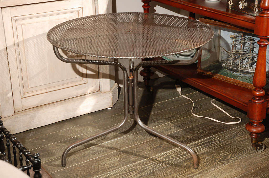 French Webbed Metal Table, Circa 1920 4