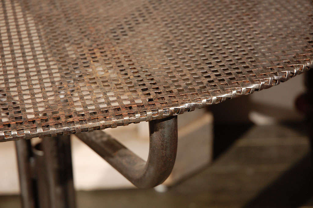 French Webbed Metal Table, Circa 1920 5