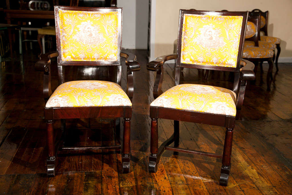 Antique arm chair pair